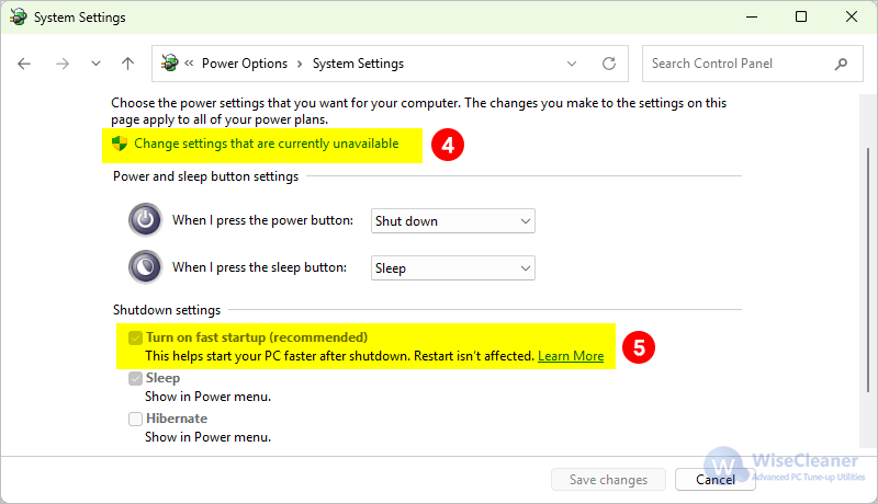 Deaktivieren Sie den Schnellstart in Windows 11