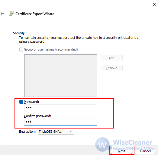 EFS-Verschlüsselungsschlüssel sichern