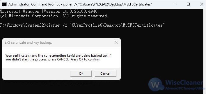 EFS-Verschlüsselungsschlüssel sichern
